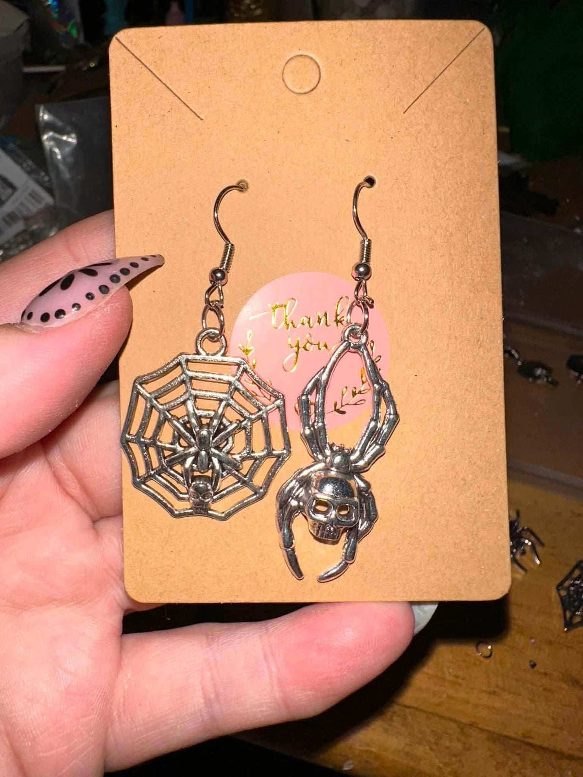 spooky Halloween spider earrings