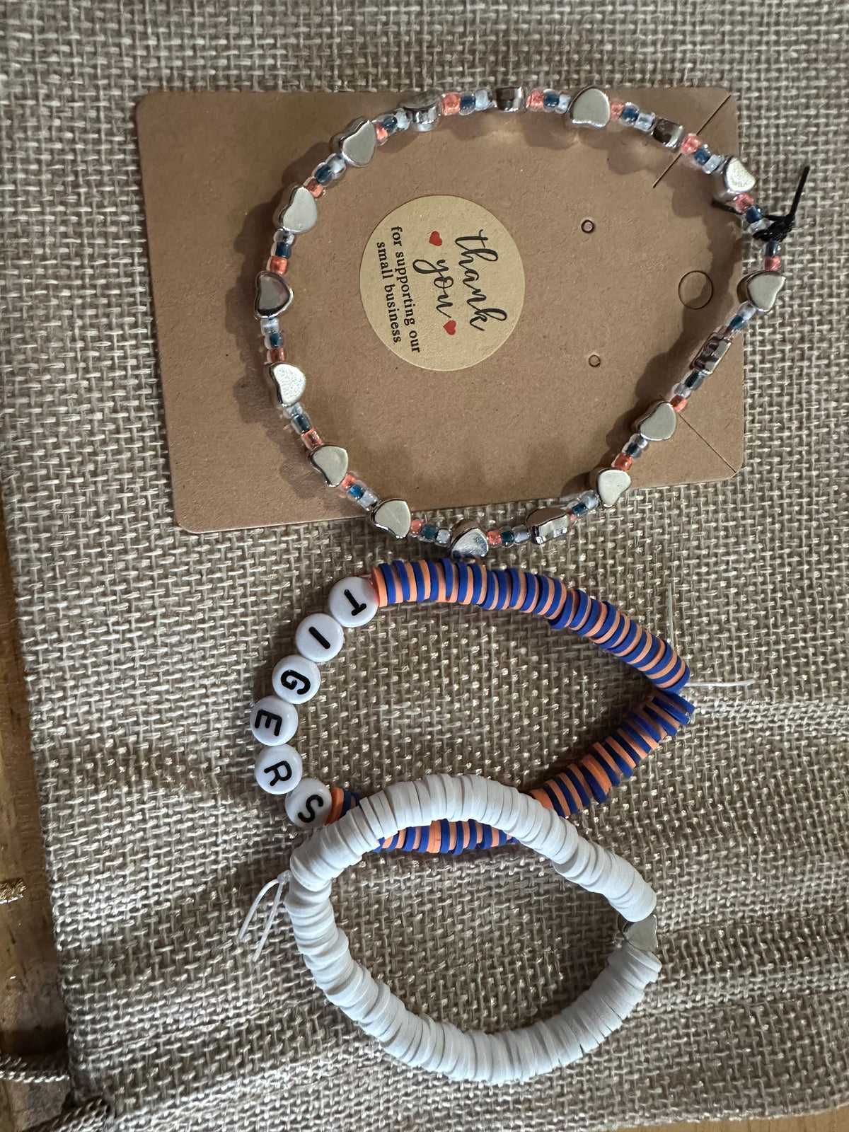 auburn tigers game day bracelet set