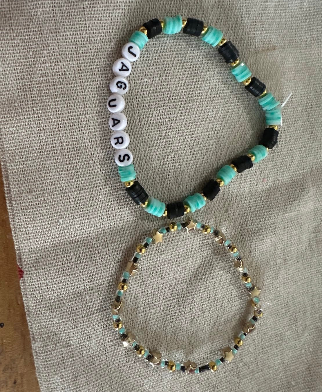 Jacksonville jaguars Game Day bead bracelet set