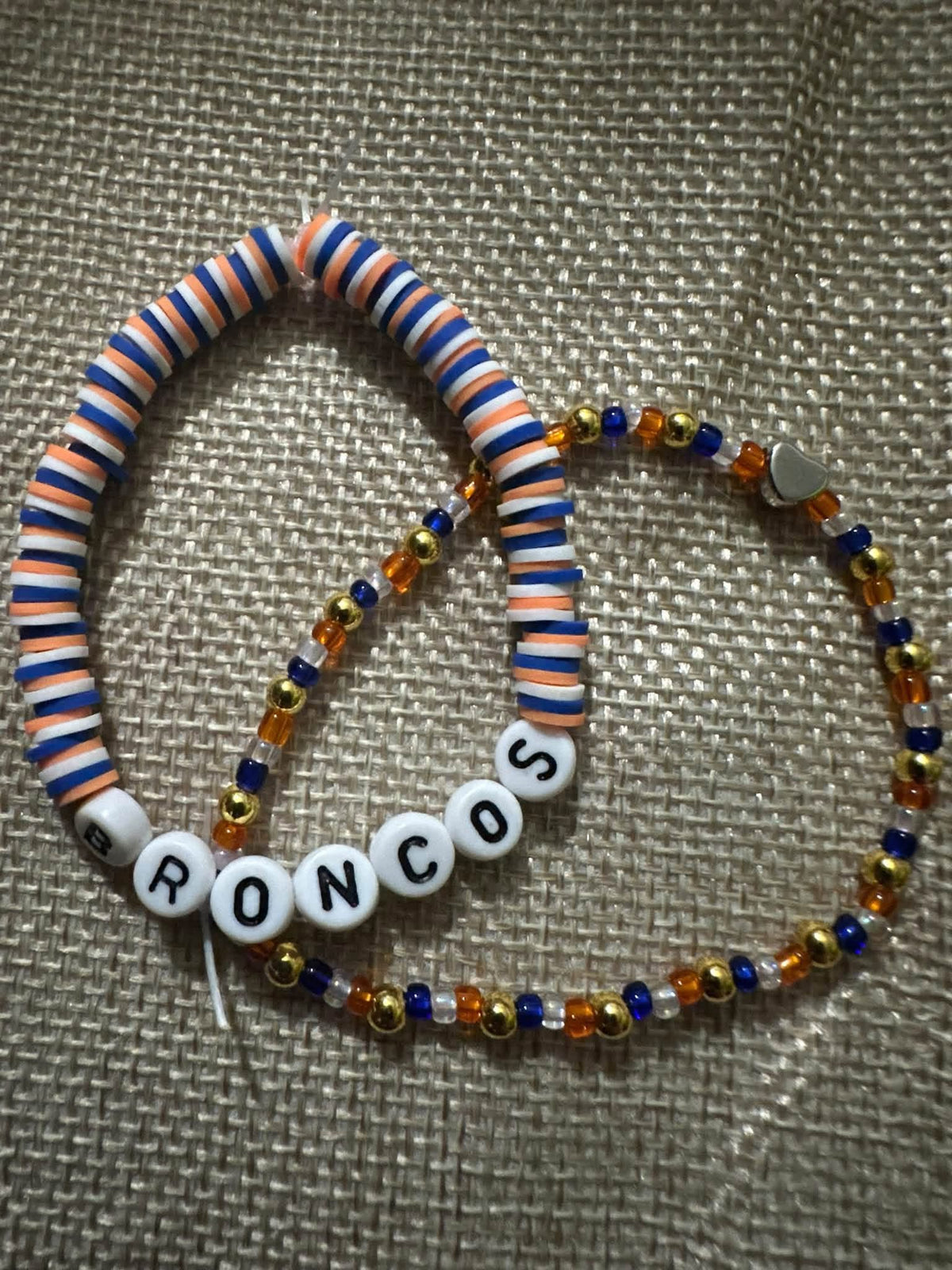 Denver broncos game day beaded bracelet