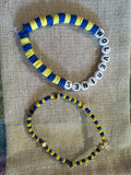 Michigan wolverines game day beaded bracelet