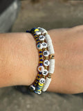 a chargers game day beaded bracelets set