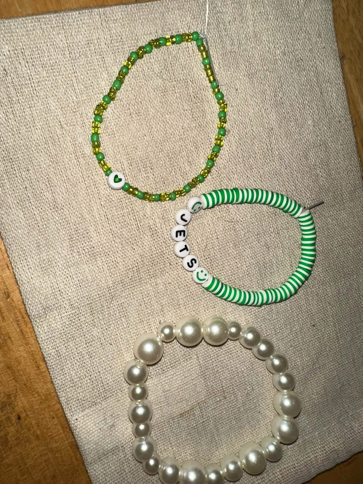 New york jets game day bead bracelet set