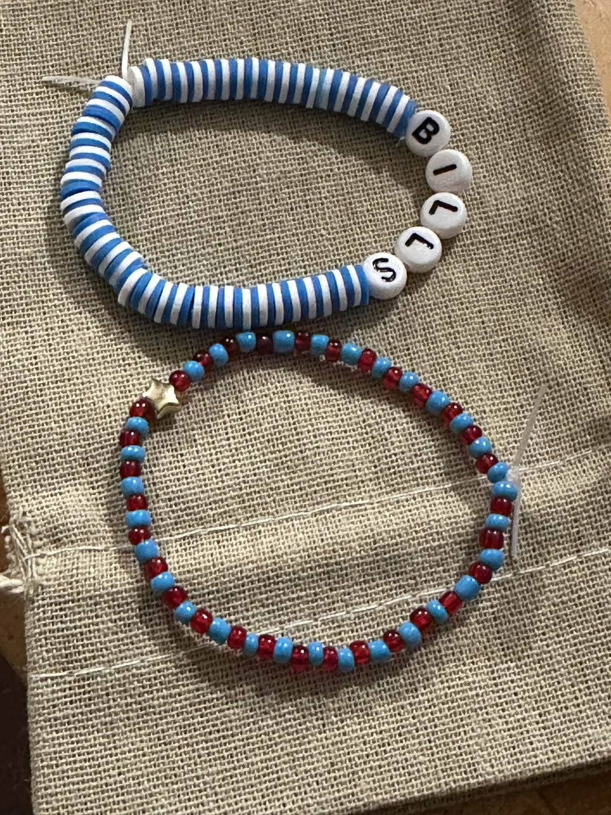 buffalo bills game day beaded bracelet set