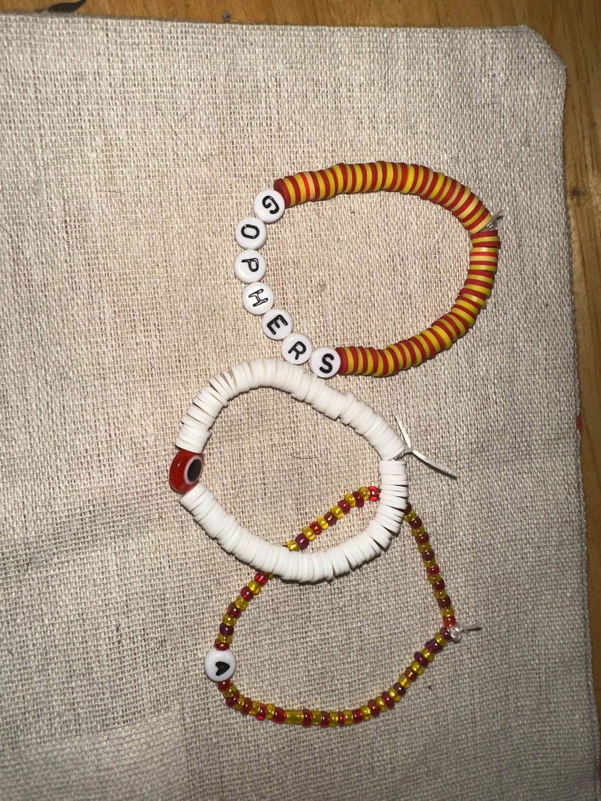 Minnesota gophers game day bracelet set