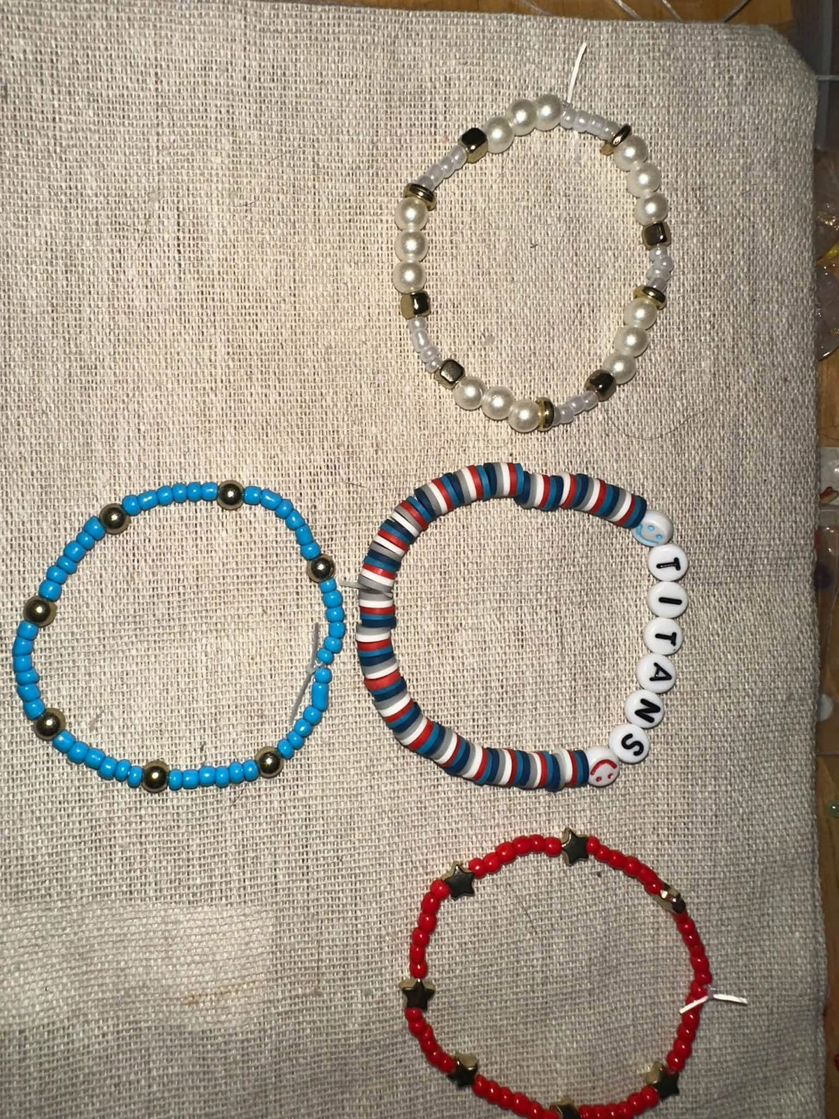 Tennessee titans game day beaded bracelet set