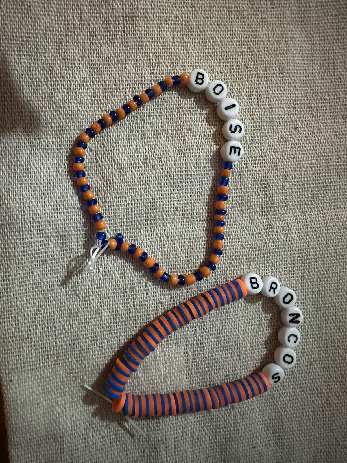 Boise broncos game day beaded bracelet set