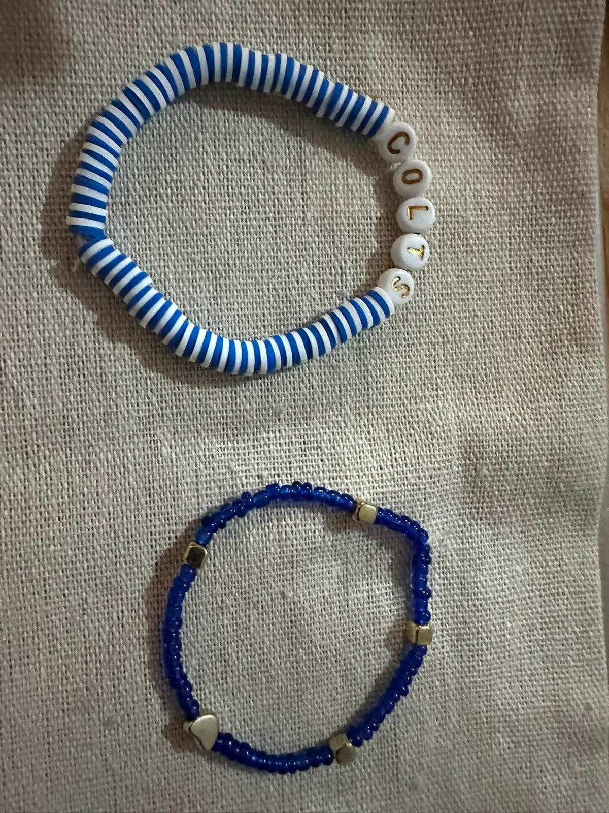 Indianapolis colts game day beaded bracelet set