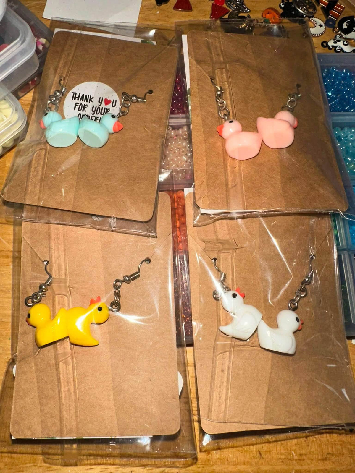baby duck grab-bag earrings