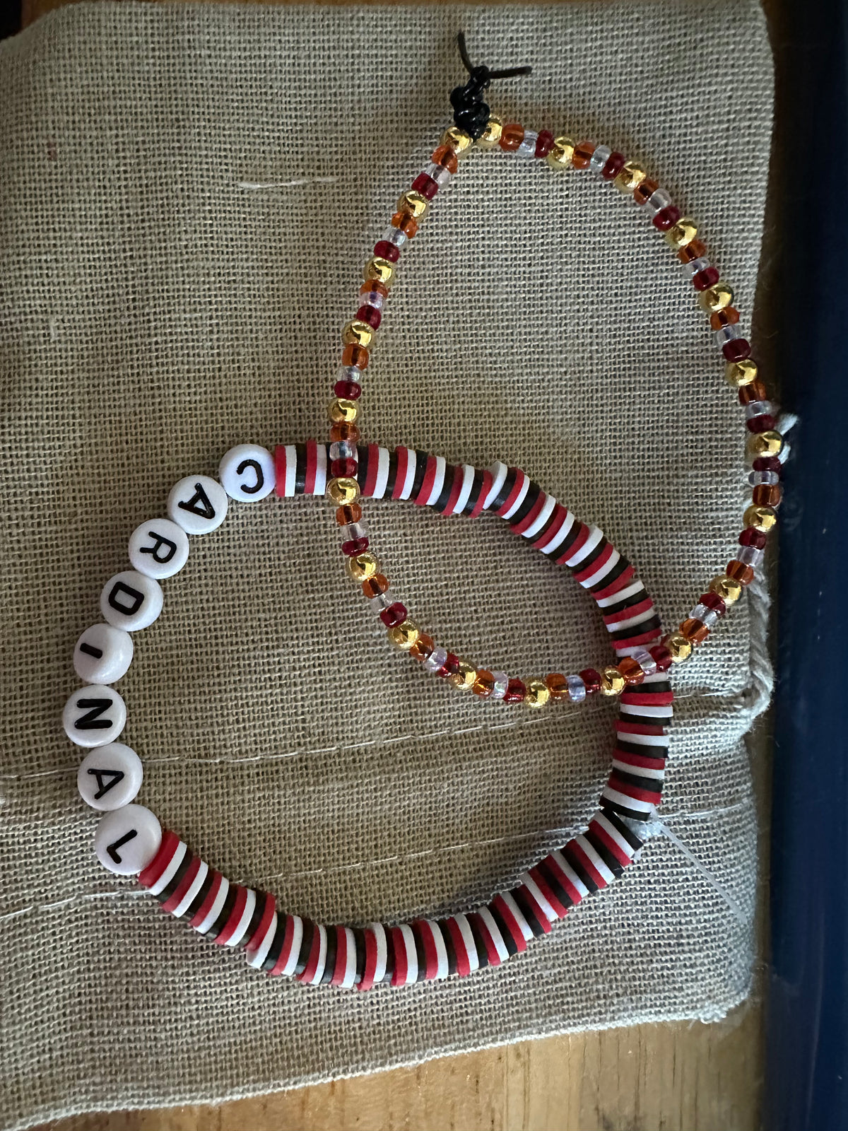 Arizona  Cardinals game day beaded bracelet  set
